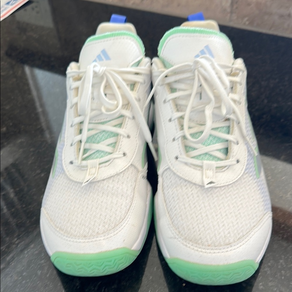 Adidas White and Green Ava Flash Lightweight Tennis Shoes size 9.5